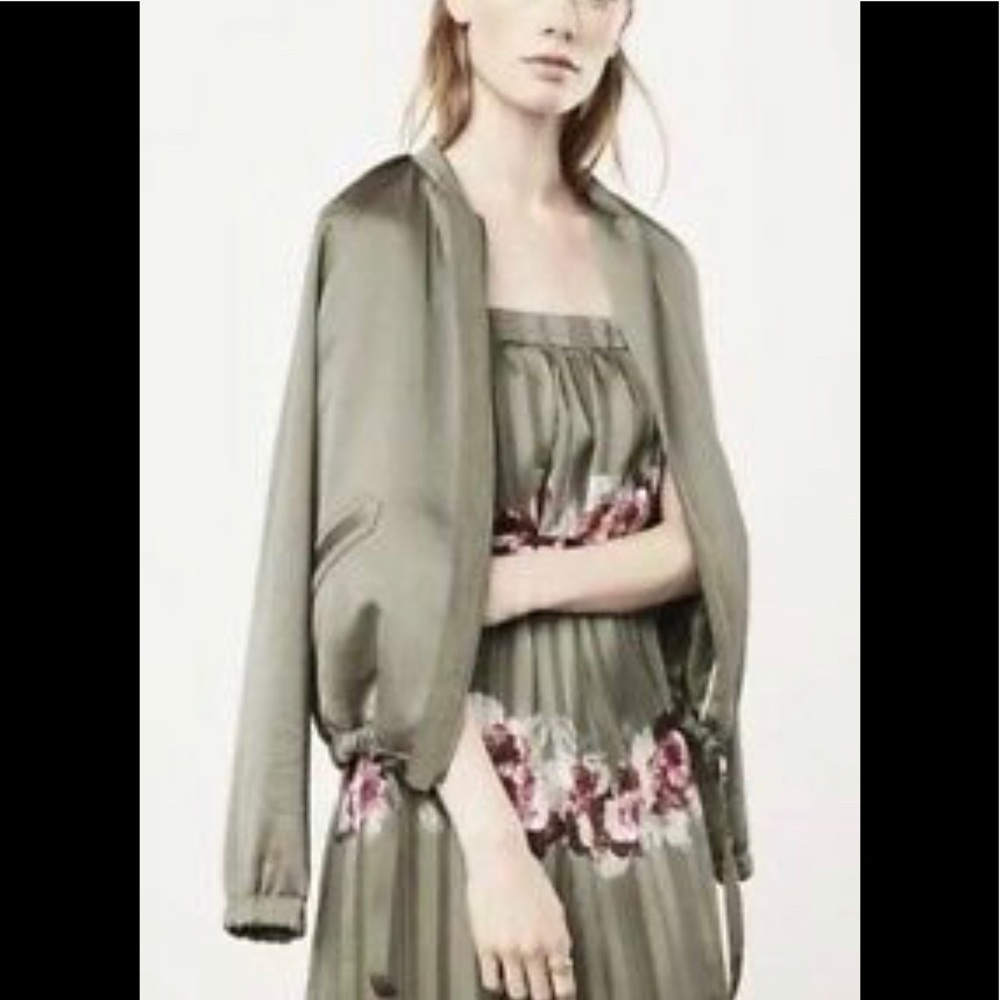 Olive floral maxi dress